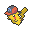 Миниспрайт покемона Пикачу в кепке Синно (Pikachu Sinnoh Cap) в игре Sun & Moon