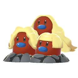 Модель покемона Алоловский Дагтрио (Alolan Dugtrio), Шайни в игре Sword & Shield